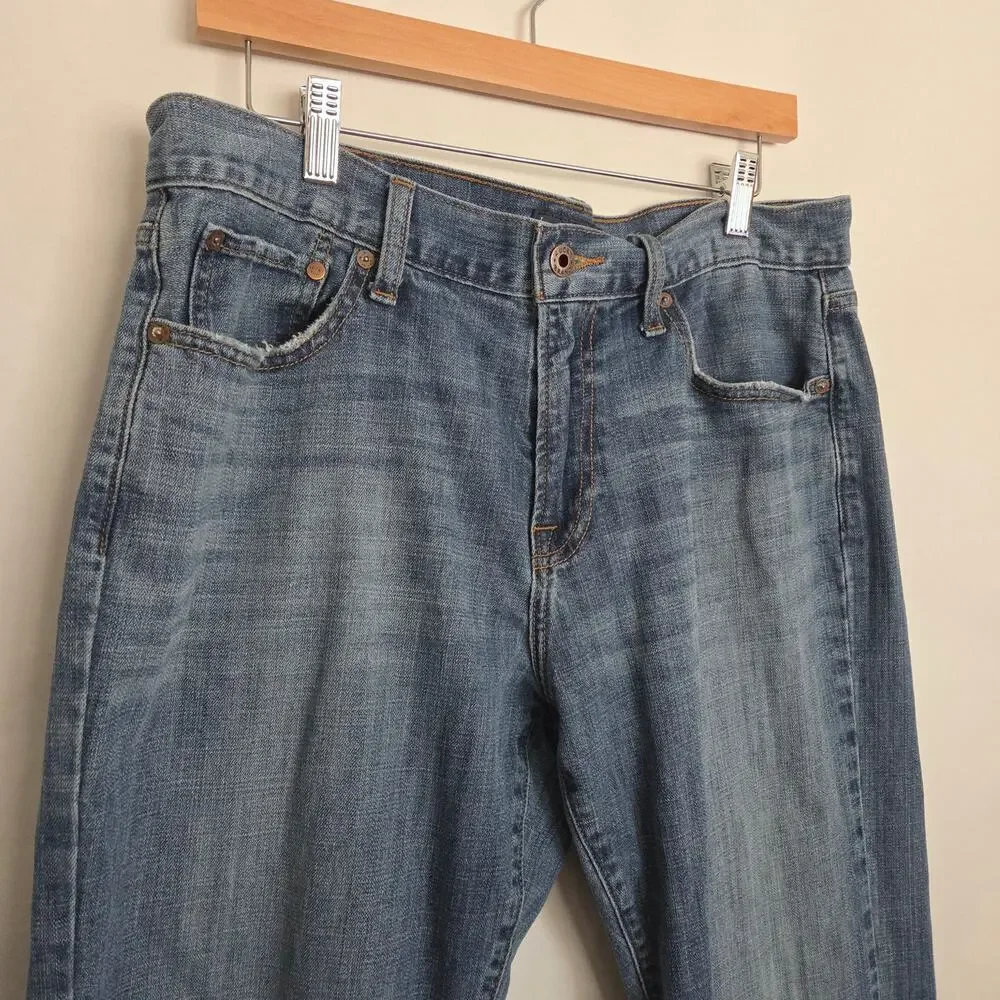 Lucky Brand 34x30 Original Straight Medium Blue Distressed Denim Jeans